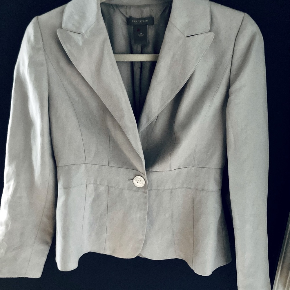 1990’s AnnTaylor 4p silk/linen tailored suit jacket EUC